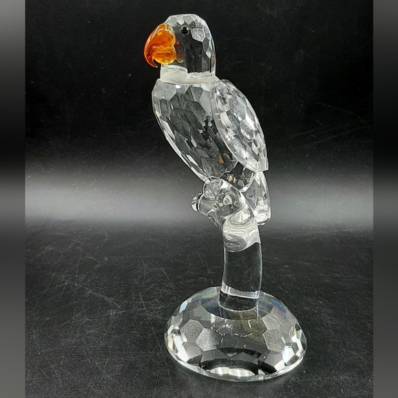 Shannon Clear Crystal Parrot Orange Beak Figurine 7" Tall Designs of Ireland - Picture 2 of 9